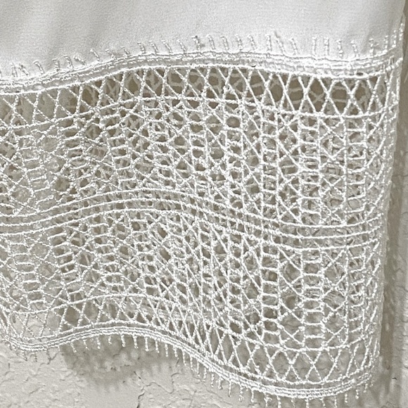 Sugar Lips White Stiff Crochet edging top - Sz M - Picture 8 of 10